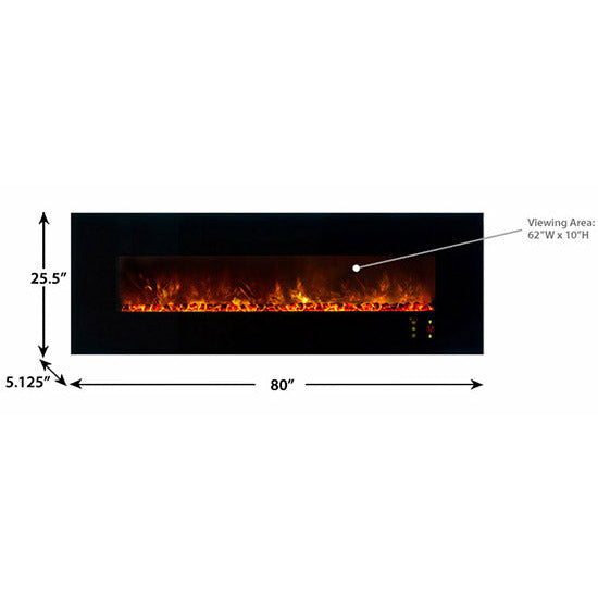 Modern Flames Ambiance 80-Inch Wall Mount Electric Fireplace