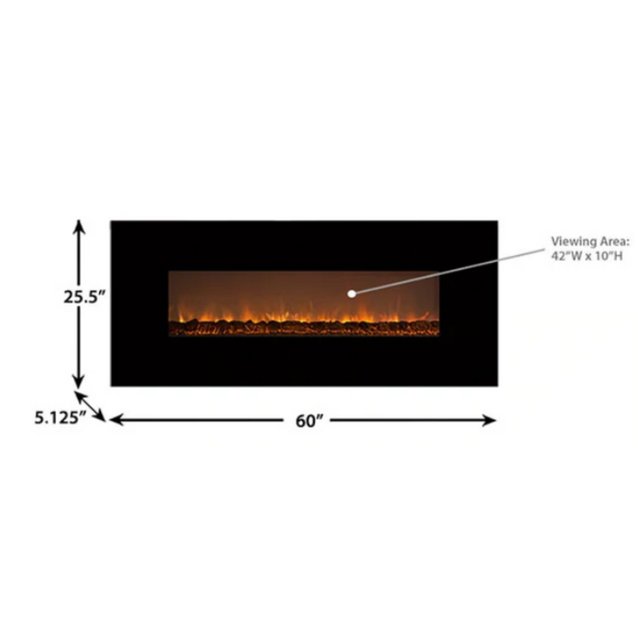 Modern Flames Ambiance 60-Inch Wall Mount Electric Fireplace