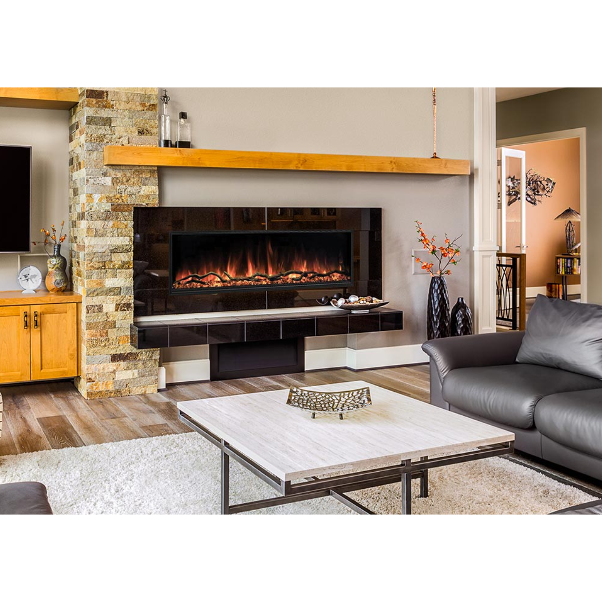 Modern Flames 68-Inch Landscape Pro Slim Built In Electric Fireplace