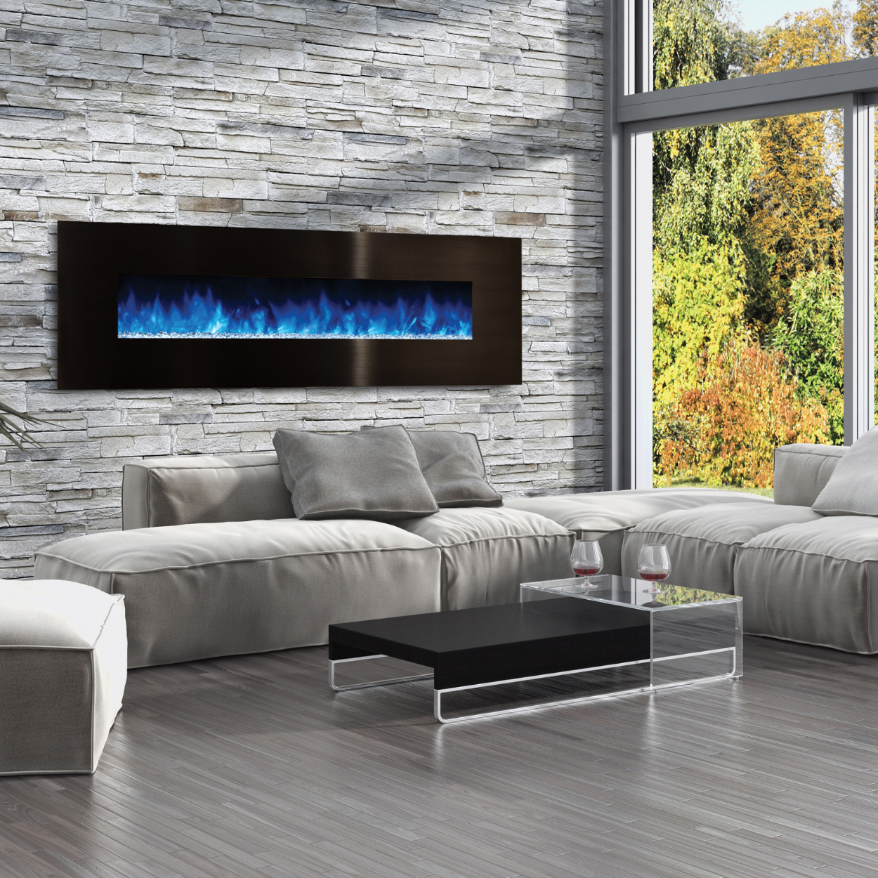 Modern Flames Ambiance 80-Inch Wall Mount Electric Fireplace