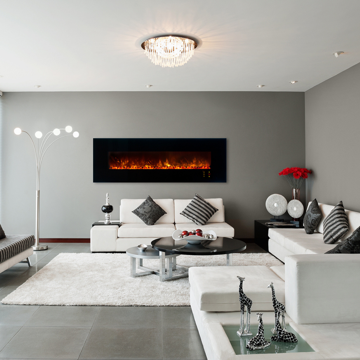 Modern Flames Ambiance 80-Inch Wall Mount Electric Fireplace